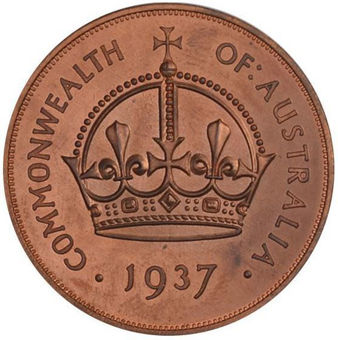 Picture of Australia, Edward VIII, short legend in copper