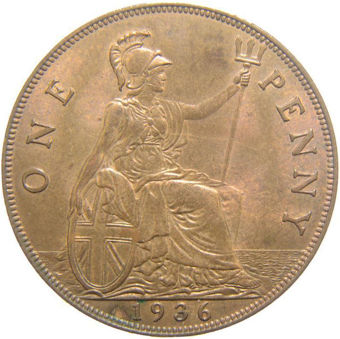 Picture of George V, Penny 1936 Unc/Brilliant Unc