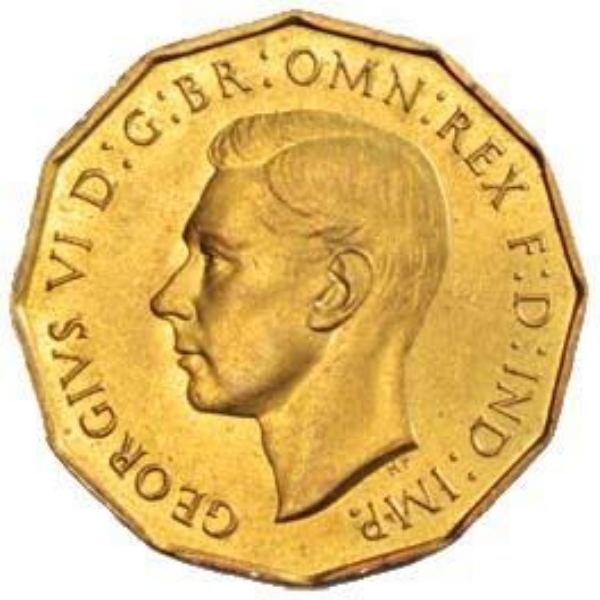 Threepence 1937-48 BU_Obv