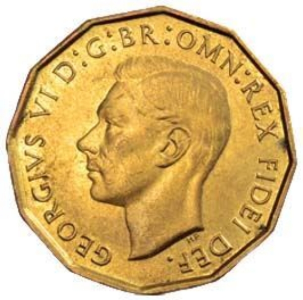 Threepence 1952 BU_obv