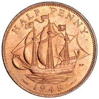Halfpenny 1937-48 BU_rev