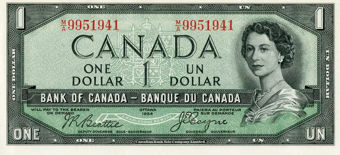 1954 Canadian $1_Dollar