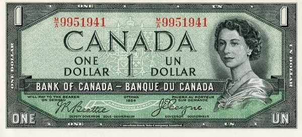 1954 Canadian $1_Dollar