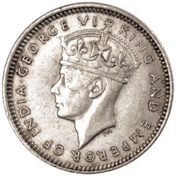 Picture of Malaya, George VI, Silver 10 Cents, 1943. Ext Fine