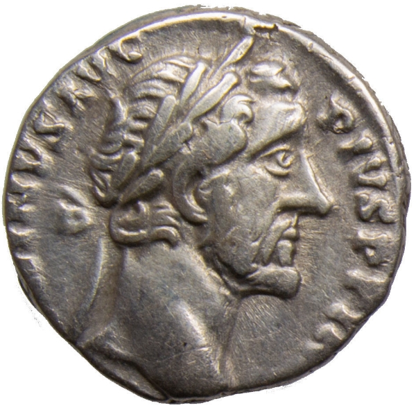Picture of Antoninus Pius. A.D. 138-161. Rome - A.D. 156.AR Denarius.