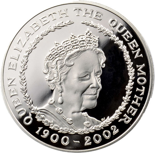 Picture of Elizabeth II, £5 (Death of Queen Mother) 2002 Silver Proof