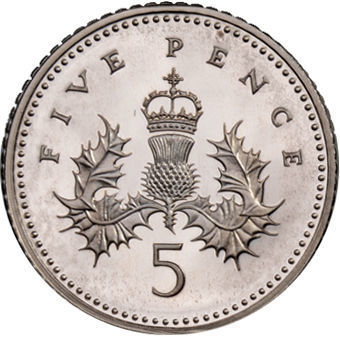 Picture of Elizabeth II, Five Pence 2000 Silver Proof