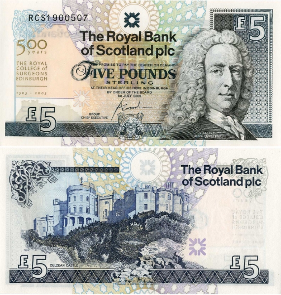 Picture of Royal Bank Royal College Surgeons 500 Years £5 2005 P364 Unc