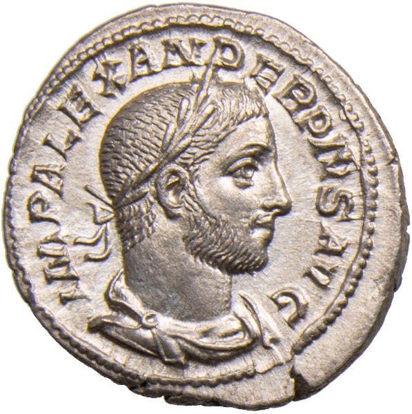 Severus Alexander. A.D. 222-235. Rome - A.D. 232. AR Denarius. P M TR P XI COS III P P_obv