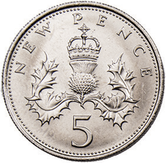 1970_Five_Pence_Rev
