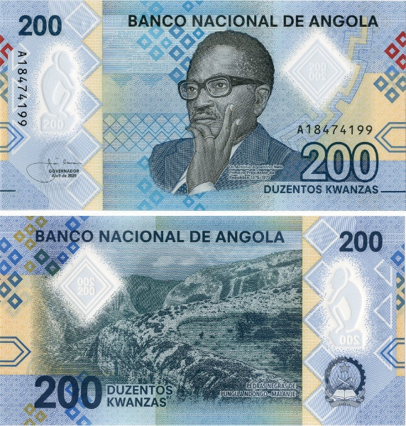 Picture of Angola 200 Kwanzas 2020 P-New Polymer