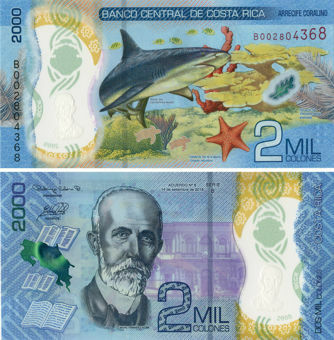 Picture of Costa Rica 2000 Colones 2018 (2020) P-New Shark Polymer Unc
