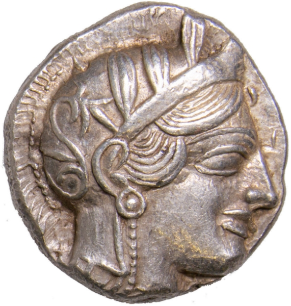 Attica_Athens_Ca_431-393 B.C. AR_Tetradrachm_AOE_obv