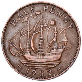 GeorgeVI_HalfPenny_rev