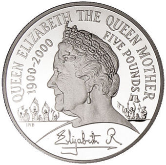 2000_£5_Queen_Mother_Silver_Piedfort_rev