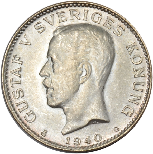 Sweden_1940_1_Kroner_Ch_Unc_obv