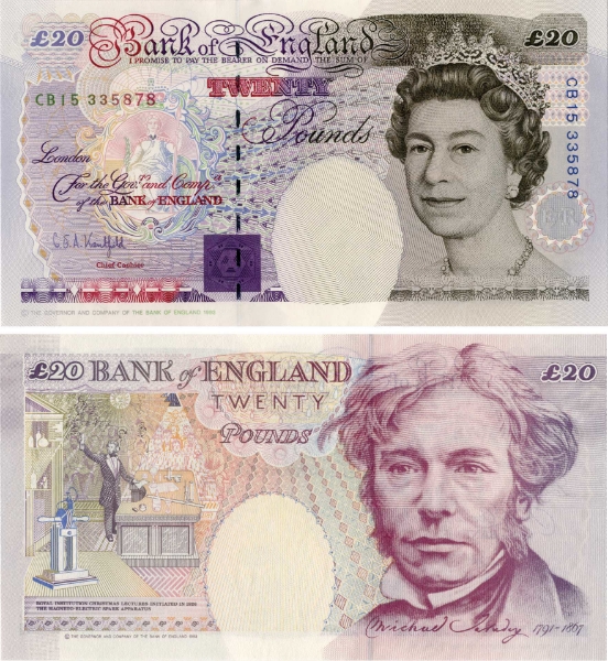 G E A Kentfield Historical £20 Enhanced B375 Unc