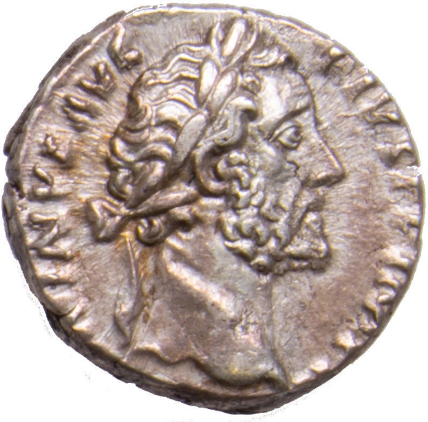 Antoninus Pius. A.D. 138-161. Rome - A.D. 158. AR Denarius. TR POT XXI COS IIII_obv