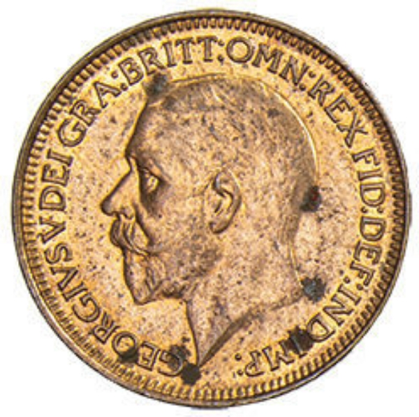1930 Farthing Unc - BU with small spots_obv