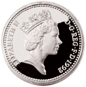 1992_£1_English_Pound_Silver_Proof _in_capsule_FDC_obv