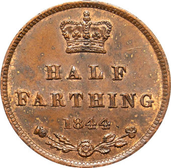 Victoria Half Farthing 1844_unc_rev
