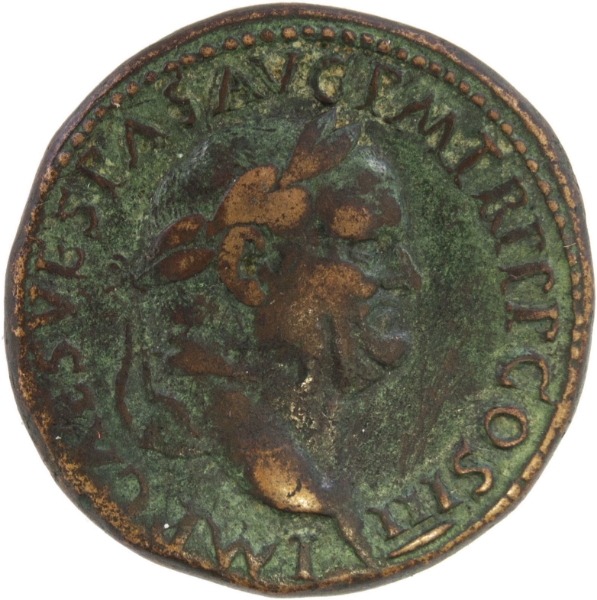 Vespasian. A.D 69-79. Rome - A.D. 71. Æ Sestertius. PAX AVGVSTI_obv