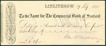 Picture of Agent for The Commercial Bank of Scotland, Linlithgow, 18(58)