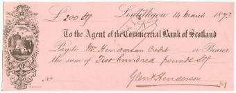 Picture of Agent of the Commercial Bank of Scotland, Linlithgow, 18(73)
