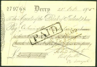 Picture of Agents of the Bank of Ireland, Derry, 18(75)