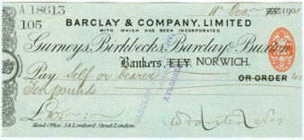 Picture of Ely ovptd Norwich, Gurneys, Birkbecks, Barclay & Buxton, 18 ovptd 190(2), OTG7.8