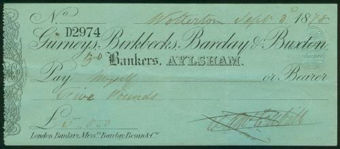 Picture of Gurneys, Birkbecks, Barclay & Buxton, Aylsham, 18(78), Type 2a