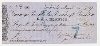 Picture of Gurneys, Birkbecks, Barclay & Buxton, Norwich, 18(67), type 1a