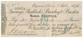 Picture of Gurneys, Birkbecks, Barclay & Buxton, Norwich, 18(76), type 5a