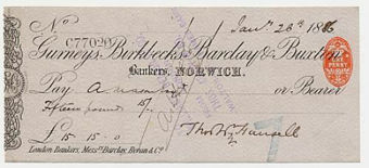 Picture of Gurneys, Birkbecks, Barclay & Buxton, Norwich, 18(86), type 5c