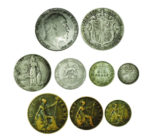 Picture of Edward VII, Type Set Farthing to Halfcrown