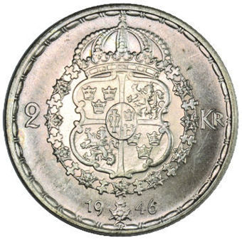 1947 2 Kroner About Uncirculated_rev