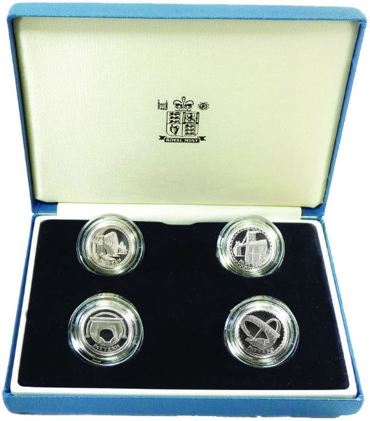 2003_Set_of_4_Bridge_Pattern_Pounds_in_Silver