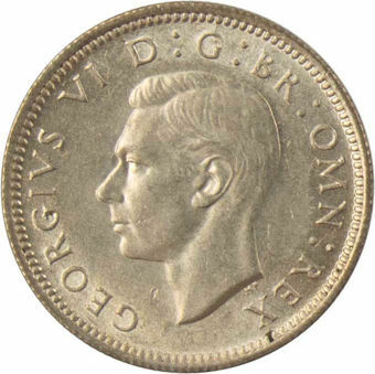 1943 Sixpence_obv