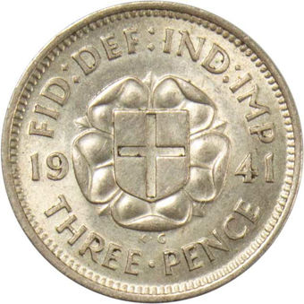 1941 Silver Threepence_rev