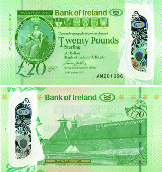 N Ireland Bank Ireland £20 2017 (2020) P92 Polymer  Unc