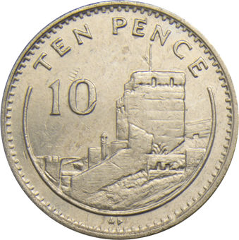 Gibraltar, 10p (Castle) 1989 Unc_rev
