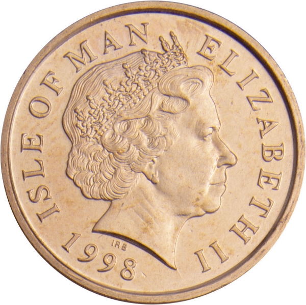 Isle of Man, 2p 1998 BU_obv