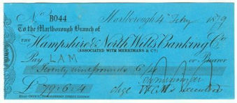 Picture of Hampshire & North Wilts Banking Co., Marlborough, Merrimans & Co., 18(79)
