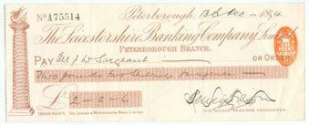 Picture of Leicestershire Banking Company Limited, Peterborough, 18(94)