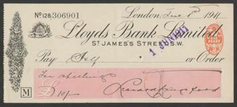 Picture of Lloyds Bank Ltd., St. James's Street, S.W., 191(1), Type 6a