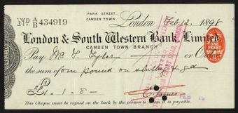 Picture of London & South Western Bank Ltd., Camden Town, 18(99)