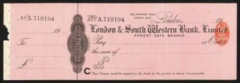 Picture of London & South Western Bank Ltd., Forest Gate, 19(08)