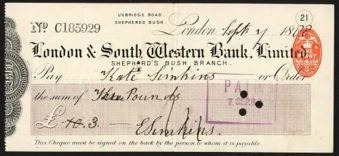 Picture of London & South Western Bank Ltd., Shepherd's Bush, 18(88)