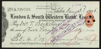 Picture of London & South Western Bank Ltd., Wimbledon, 190(6)