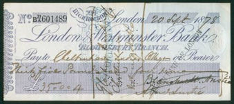 Picture of London and Westminster Bank, 214 High Holborn, Bloomsbury Branch, 18(78)